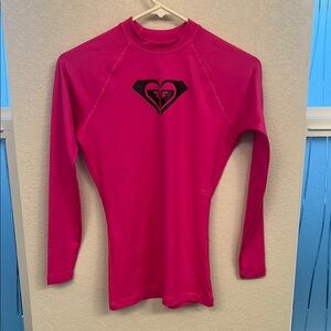 Roxy Fuchsia Rash Guard with Black Logo